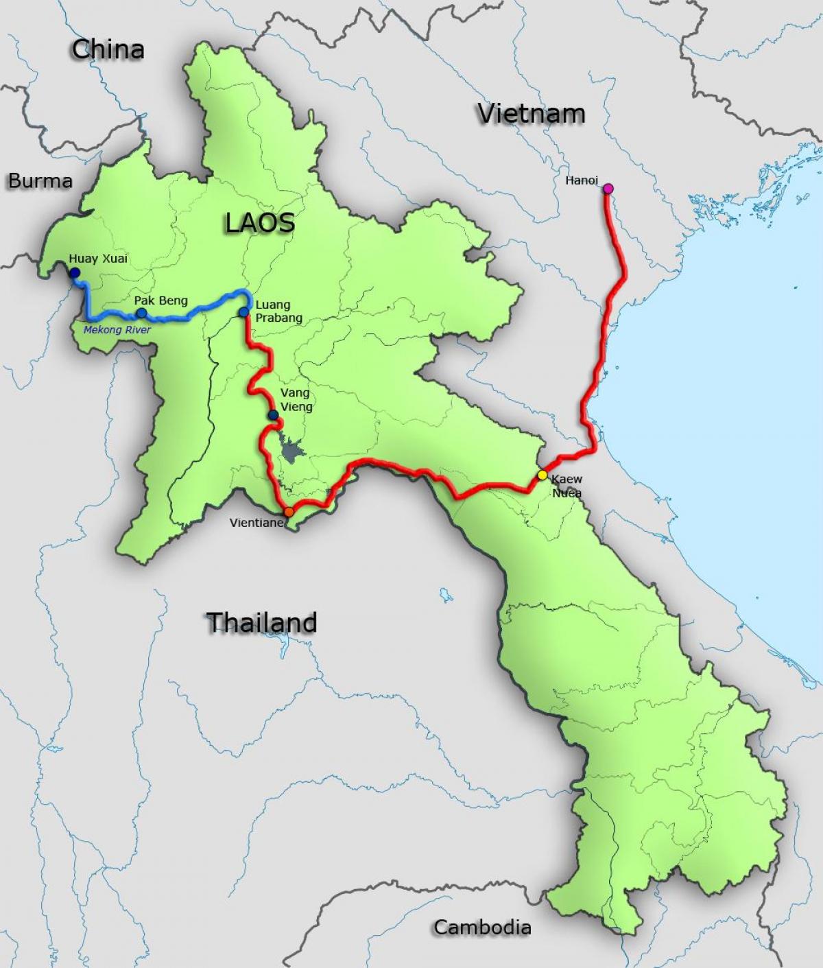rio mekong, no laos mapa