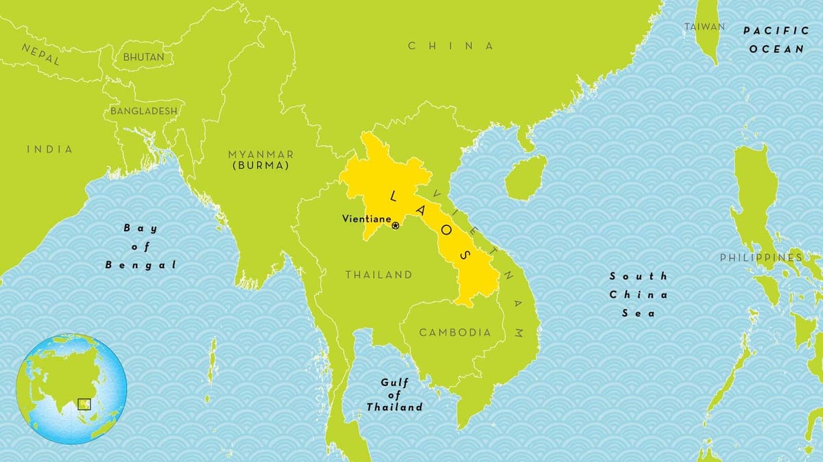 laos localização no mapa