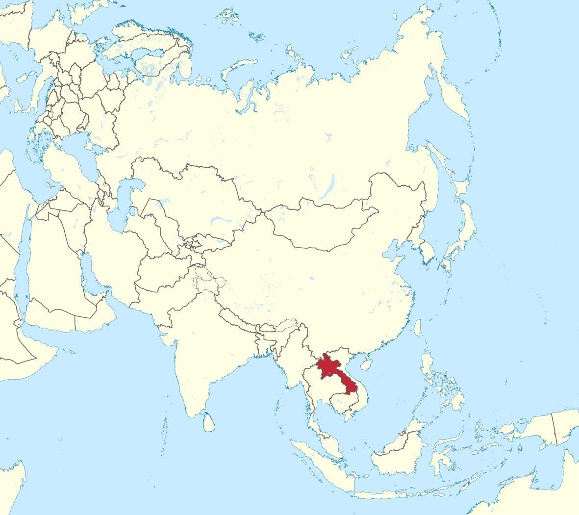 Mapa do laos ásia