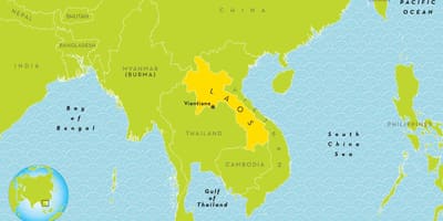 Laos localização no mapa