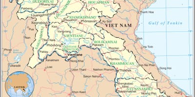Mapa do laos estrada
