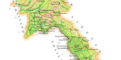 Mapa do laos física 