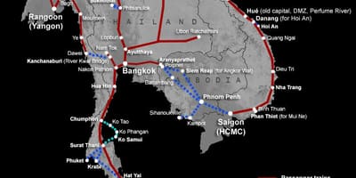 Laos mapa ferroviário