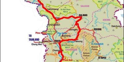 Mapa de savannakhet laos